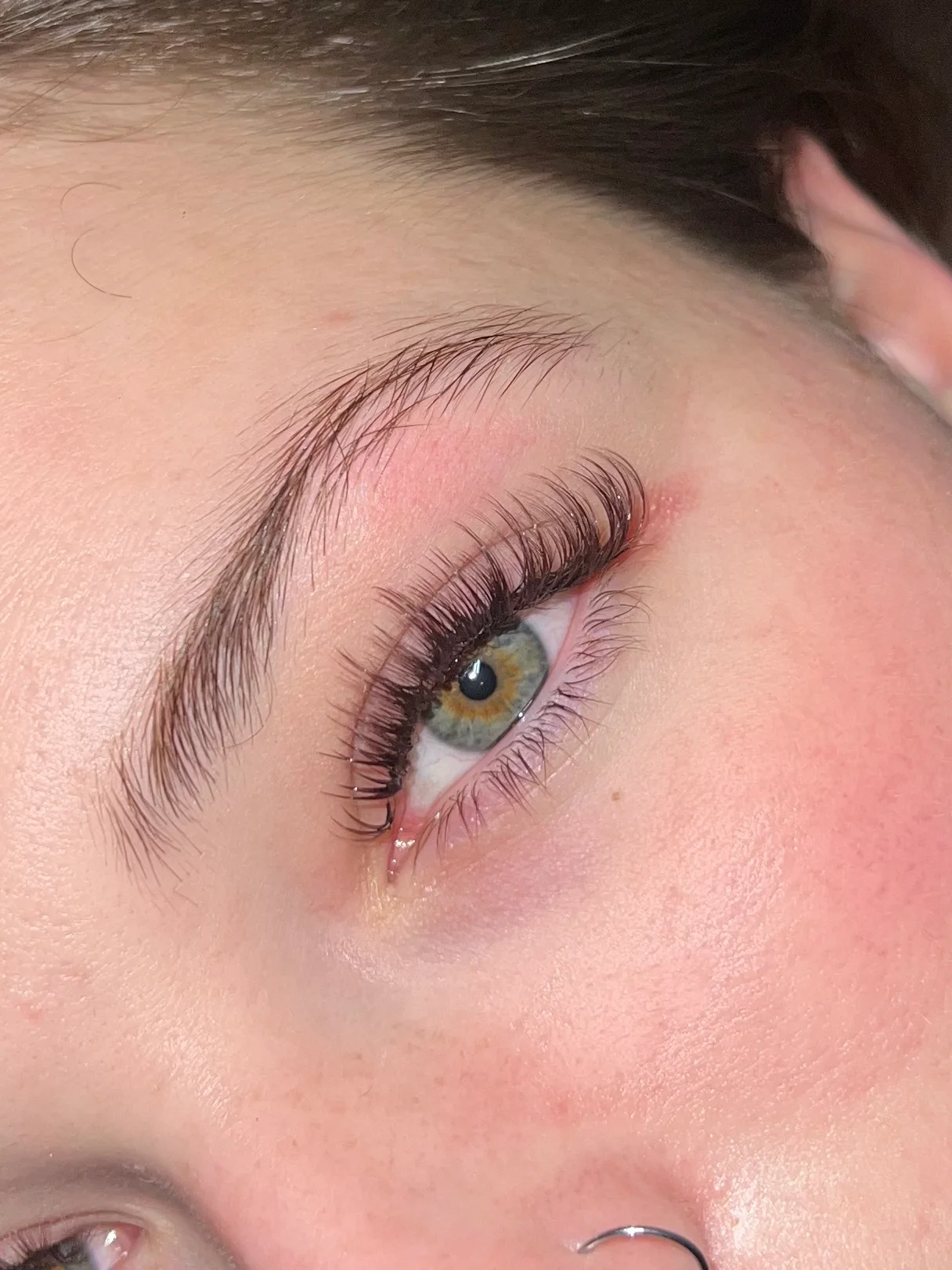 Close detail of a completed lash set