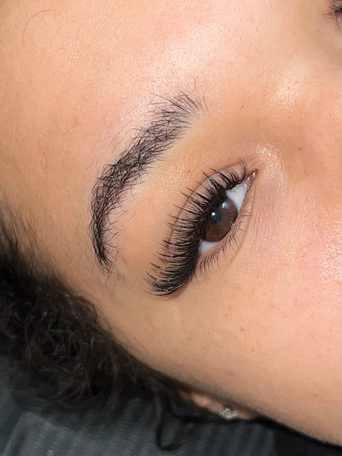 Detailed finished lashes, photographed by JHX Lashes